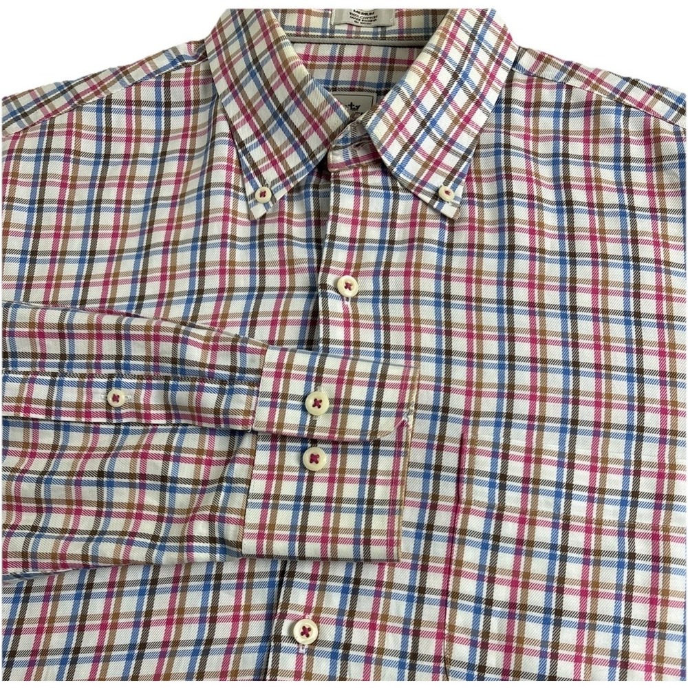 Peter Millar Gingham Check Button Down Shirt Mens… - image 1